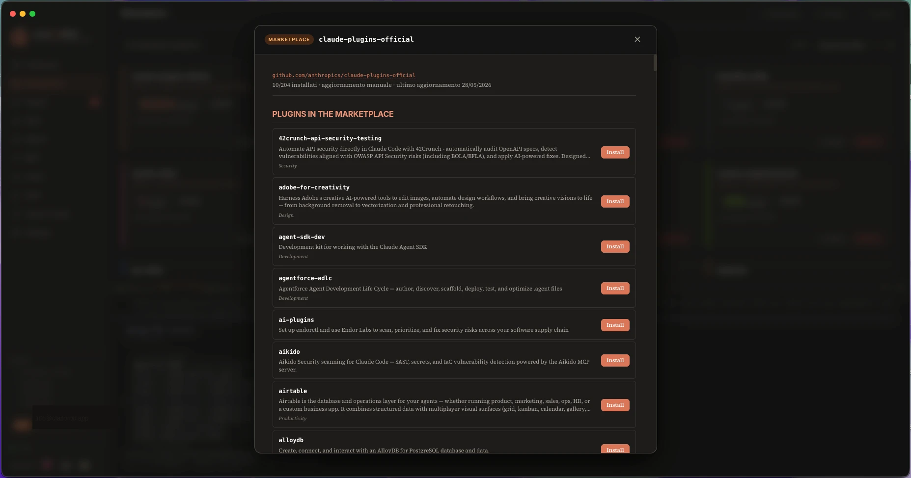 Marketplace detail with its plugins